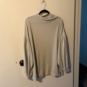 We The Free Cream Waffle Knit Top